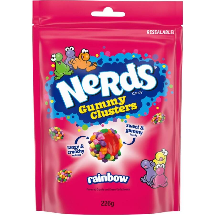 Nerds Gummy Clusters Rainbow Zipper Bag