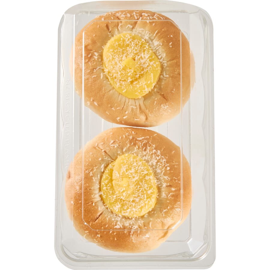 Woolworths Coconut Bun Custard
