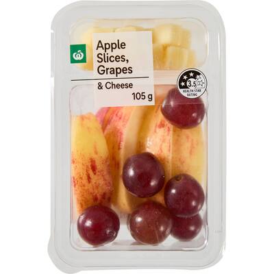 fresh fruit snack pot apple, grapes & cheese