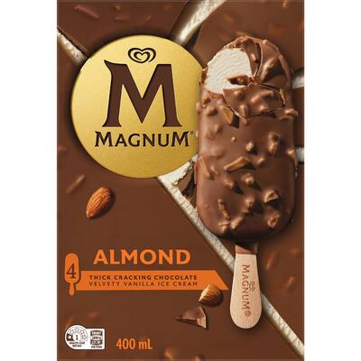 magnum ice cream on stick almond