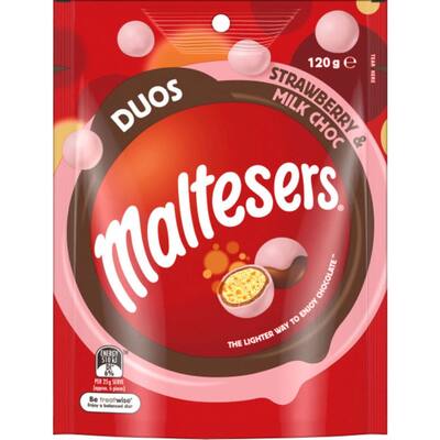 maltesers duos chocolate sharepack strawberry snack