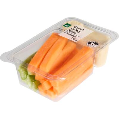 fresh vegetable snack pot carrot stick & hummus