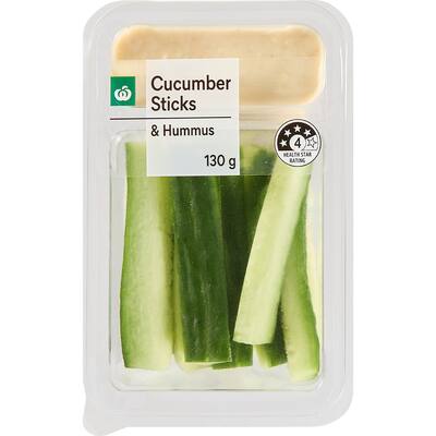 fresh vegetable snack pot cucumber sticks & hummus
