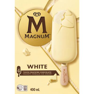 magnum ice cream on stick white