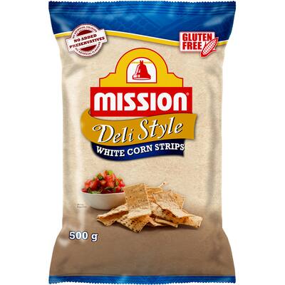 mission corn chips deli style white corn strips