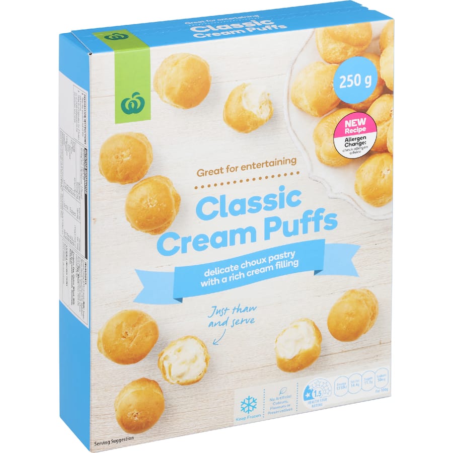 Woolworths Frozen Desserts Classic Cream Puffs