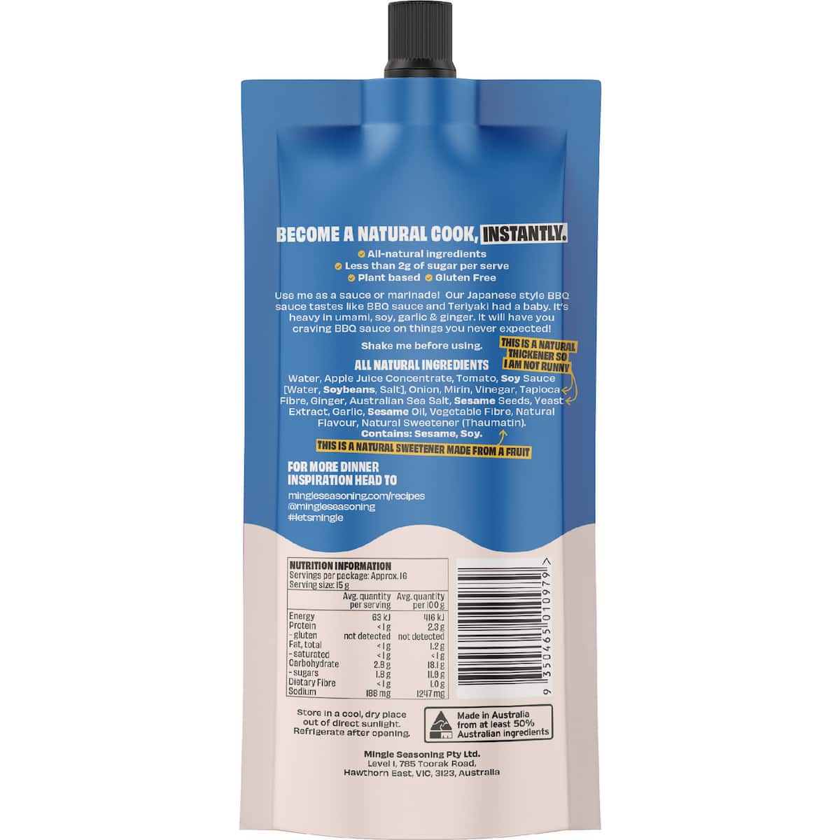 Buy Mingle BBQ Sauce Japanese 250g online at Woolworths NZ