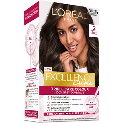 loreal excellence hair colour brown black 2