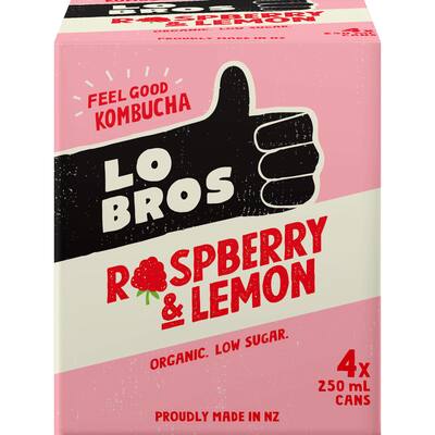lo bros kombucha raspberry & lemon