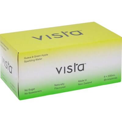 vista sparkling water guava green apple 330ml