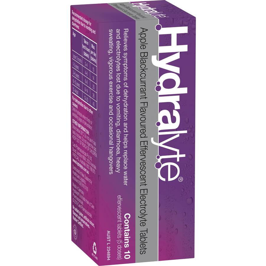 Hydralyte Effervescent Electrolyte Tablets Appler Blackcurrant