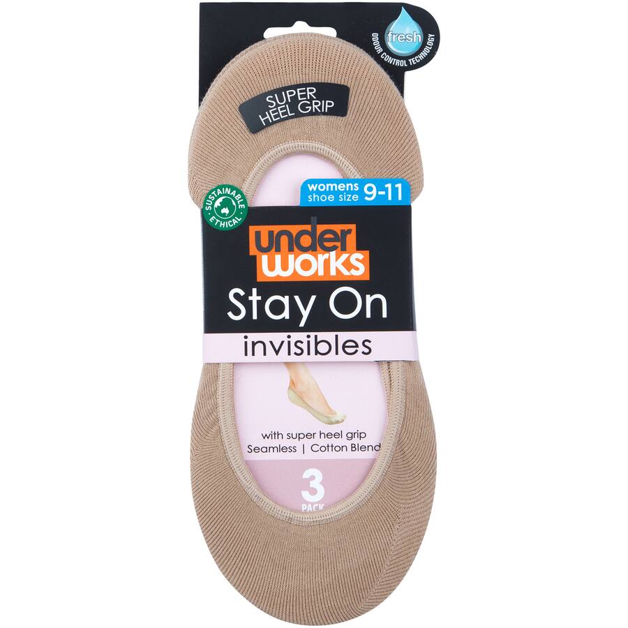 Uw Ladies Invisible Footlets Skin Size 9-11