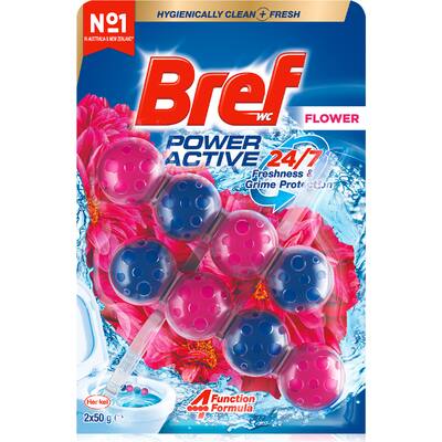 bref power active toilet cleaner block flower