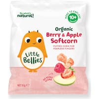 little bellies organic baby snacks berry & apple softcorn (8g)