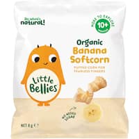 little bellies organic baby snacks banana softcorn 10+ months (8g)