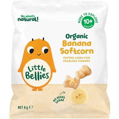 little bellies organic baby snacks banana softcorn 10+ months