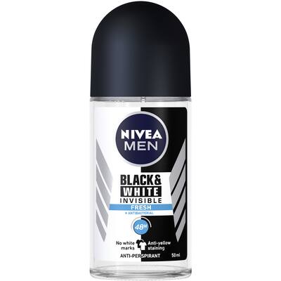nivea men black & white fresh roll on deodorant invisibile