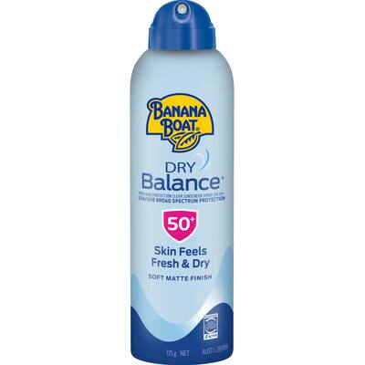 banana boat sunscreen dry balance clear spf 50+
