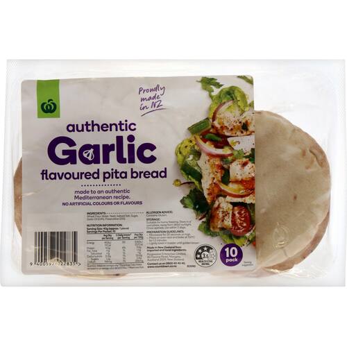Countdown Pita Bread Garlic 10pk