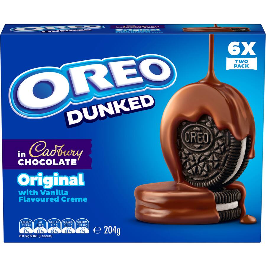 Cadbury Oreo Creme Filled Choc Coated 204G