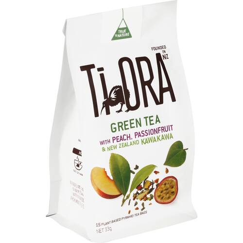 Ti Ora Green Tea Bags With Peach Passionfruit