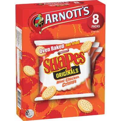 arnotts shapes crackers mini chicken crimpy 200g