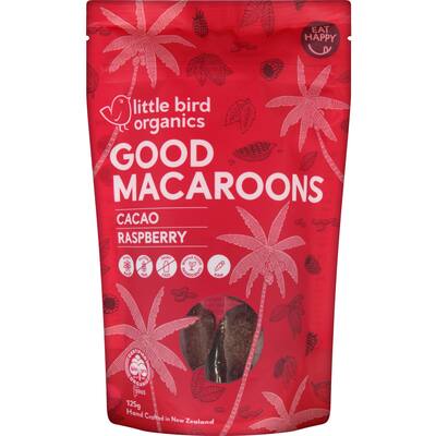 little bird macaroons cacao & raspberry