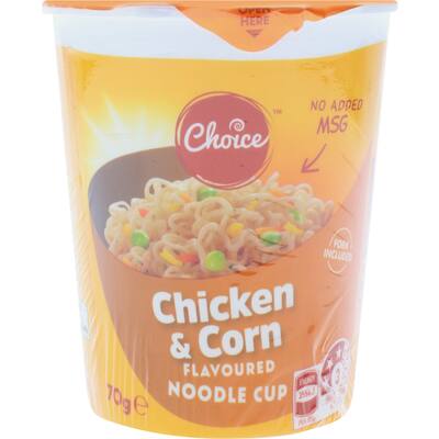 choice instant noodles chicken & corn cup