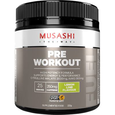 musashi pre-workout protein powder lemon lime energy performance