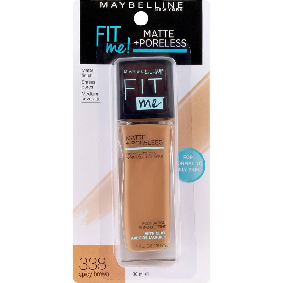 Maybelline Fit Me Foundation Matte Poreless Spicy Brown 338