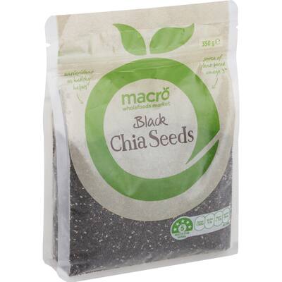 macro chia seeds black