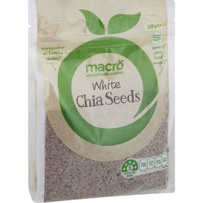 macro chia seeds white