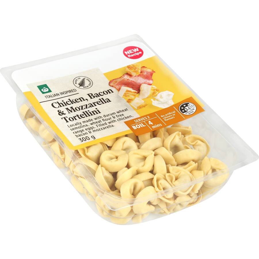 Woolworths Fresh Pasta Chilled Tortellini Chicken, Bacon & Mozzarella