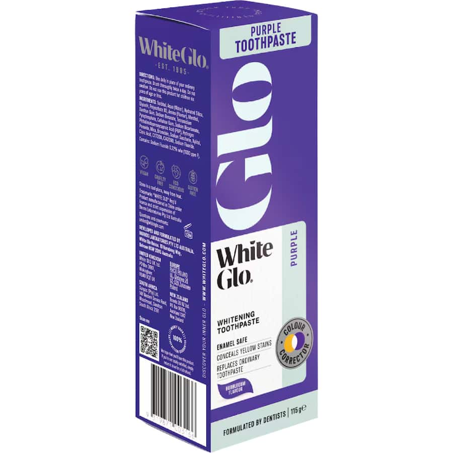 White Glo Toothpaste Purple