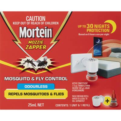 mortein peaceful nights insect repellent plug in mosquitos & flies