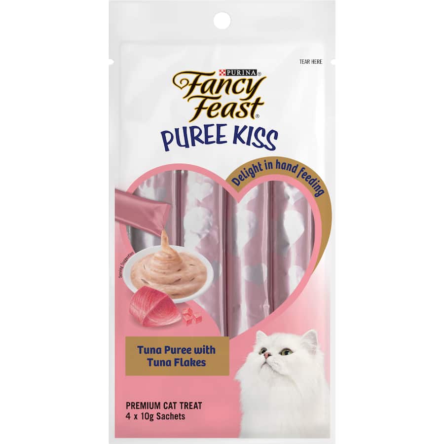 Fancy Feast Puree Kiss Cat Treats Tuna Puree With Tuna Flakes