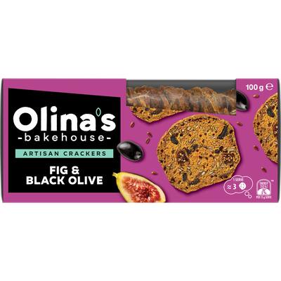 olina's bakehouse artisan crackers fig & black olive