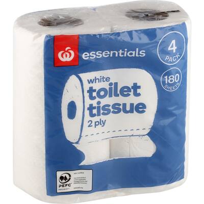 essentials toilet paper  4pk white