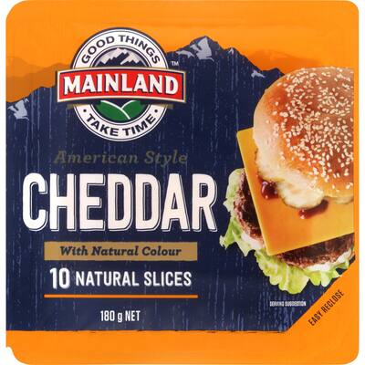 mainland cheese slices cheddar american style