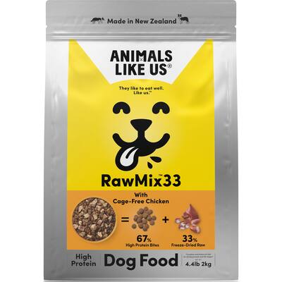 animals like us dry dog food raw mix 33 cage free chicken