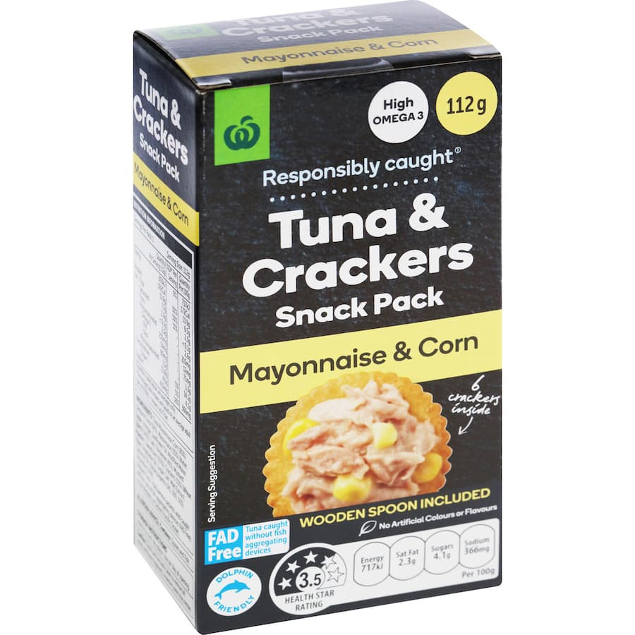 Woolworths Tuna & Crackers Mayo & Corn Flavoured