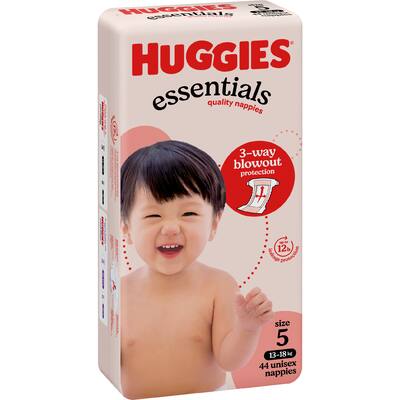 huggies essentials nappies unisex size 5 (13-18kg)