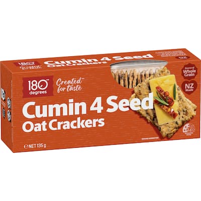 180 degrees 4 seed oat crackers cumin