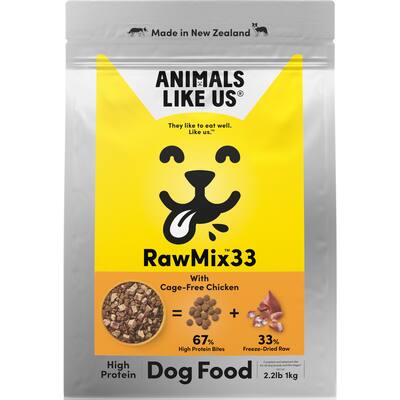animals like us dry dog food raw mix 33 cage free chicken