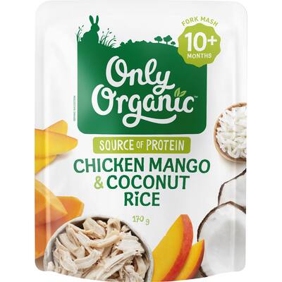 only organic 10 months + baby food mango chicken