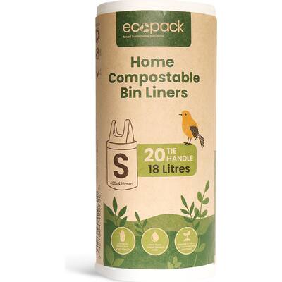 ecopack compostable kitchen tidy bags small 18l