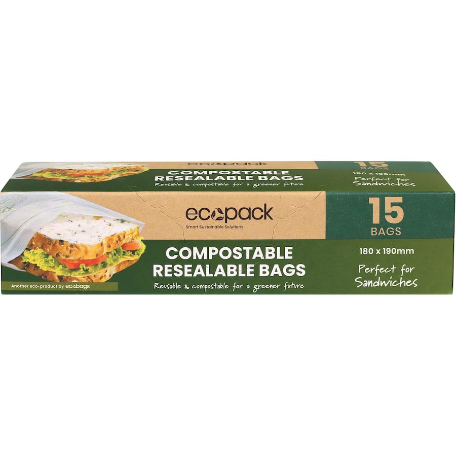 Ecopack Compostable Sandwich Bags Resealable