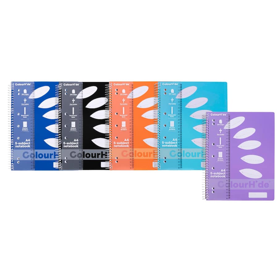 Colourhide Notebook A4 5 Subject Assorted