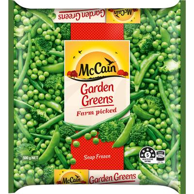 mccain frozen garden greens beans, broccoli & peas