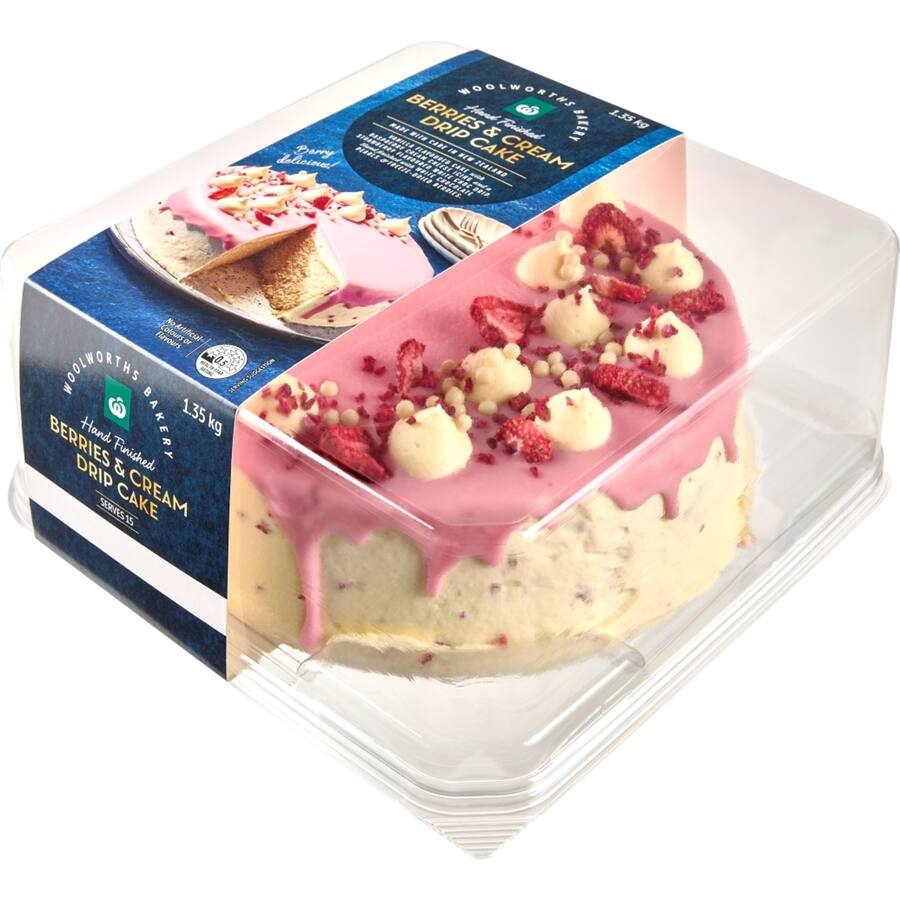 Woolworths Cake Berries & Cream Drip